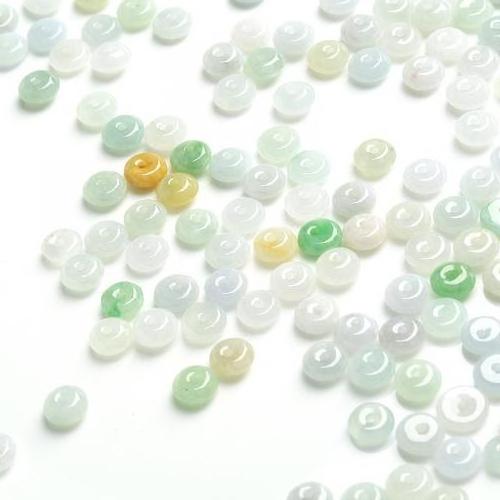 Wholesale Natural jade beads stone mini donut beads gemstones beads Carved DIY green 796200