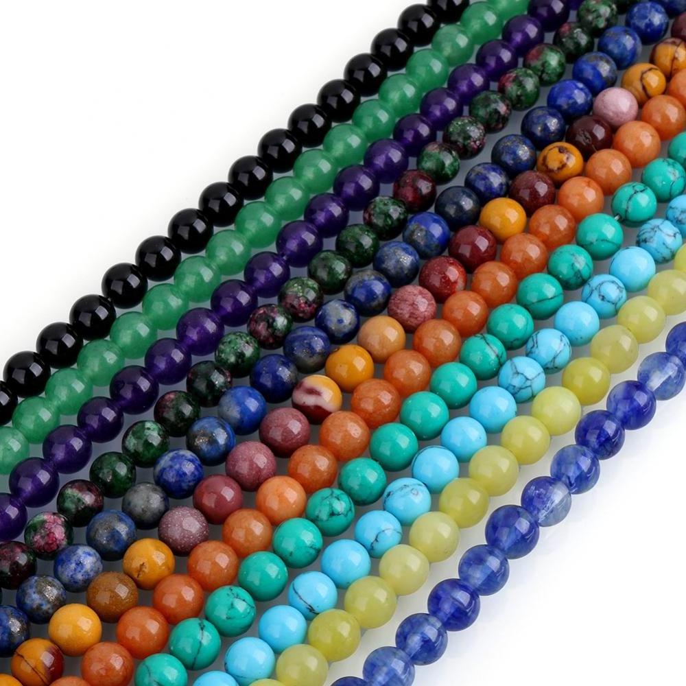 bracelets beads Mixed Gemstone stone beads 8mm Round for jewelry  Hole: 1mm 47PCs/Strand 522823