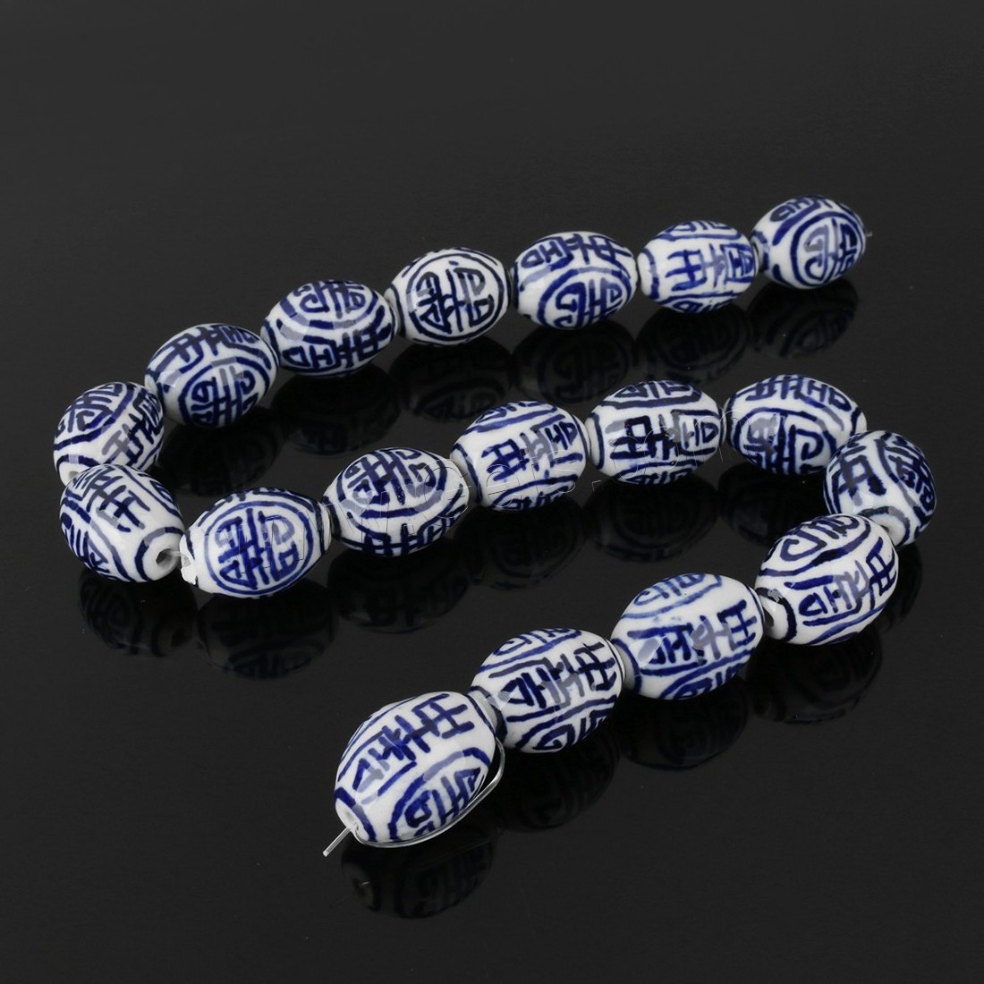 wholesale china Blue and White ceramic beads hand painted jewellery beads Porcelain Beads 19x14x14mm Hole:Approx 2mm