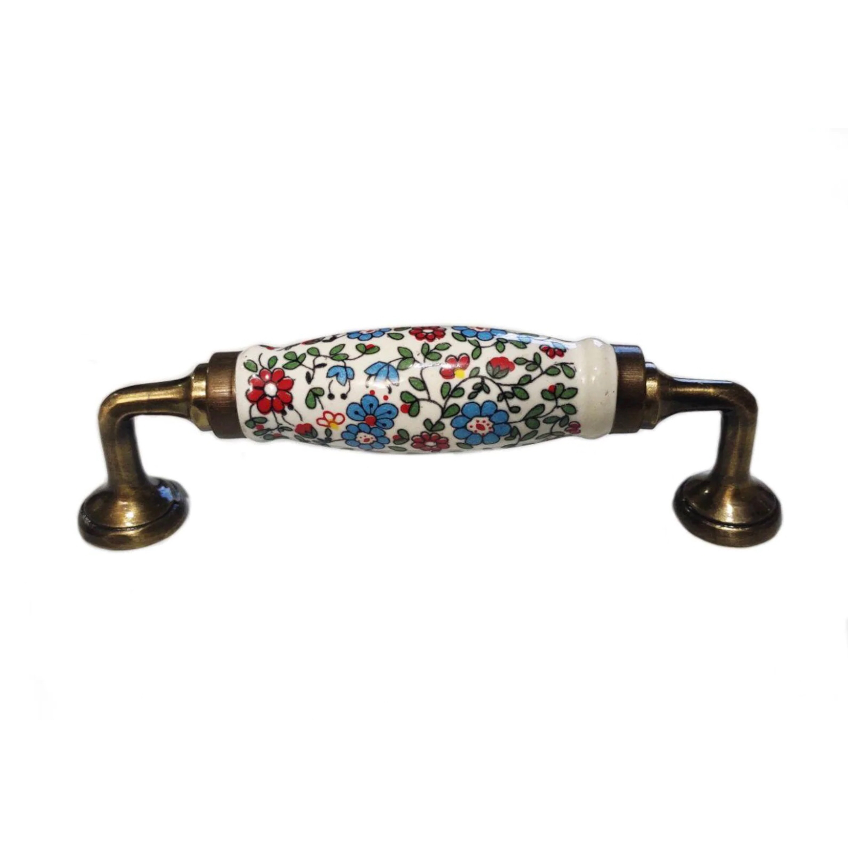 Hand painted Multi Colour Flower Door Drawer Cabinet Ceramic  Drawer Cabinet Handle Pulls CK 558