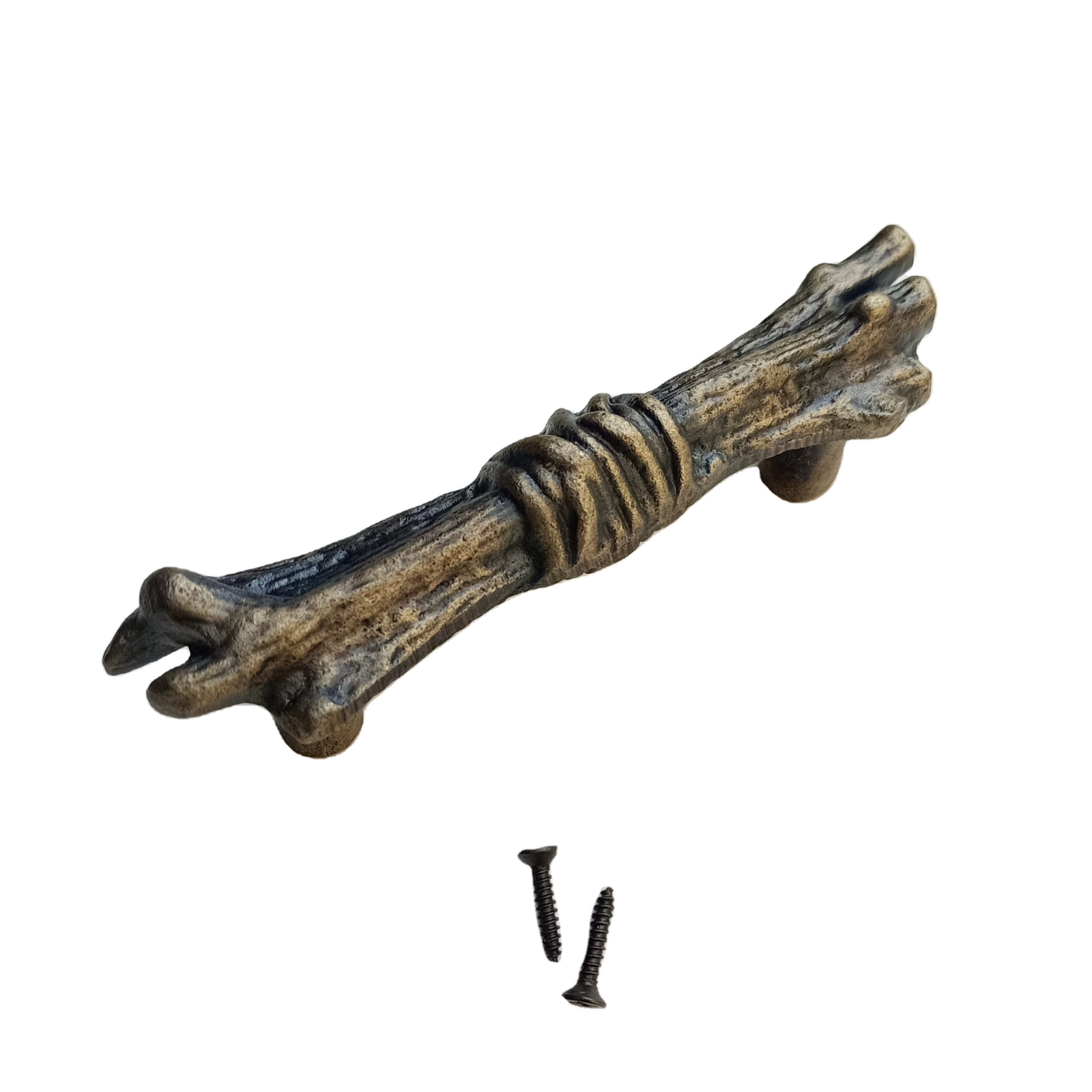 Rusty Tree Twig  Door Handle Cast Iron Brass Antique Door Cabinet Drawer Handle Pulls