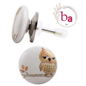 Owl Kids Ceramic cabinet Drawer Door knobs Handle & Pull [CK 202]