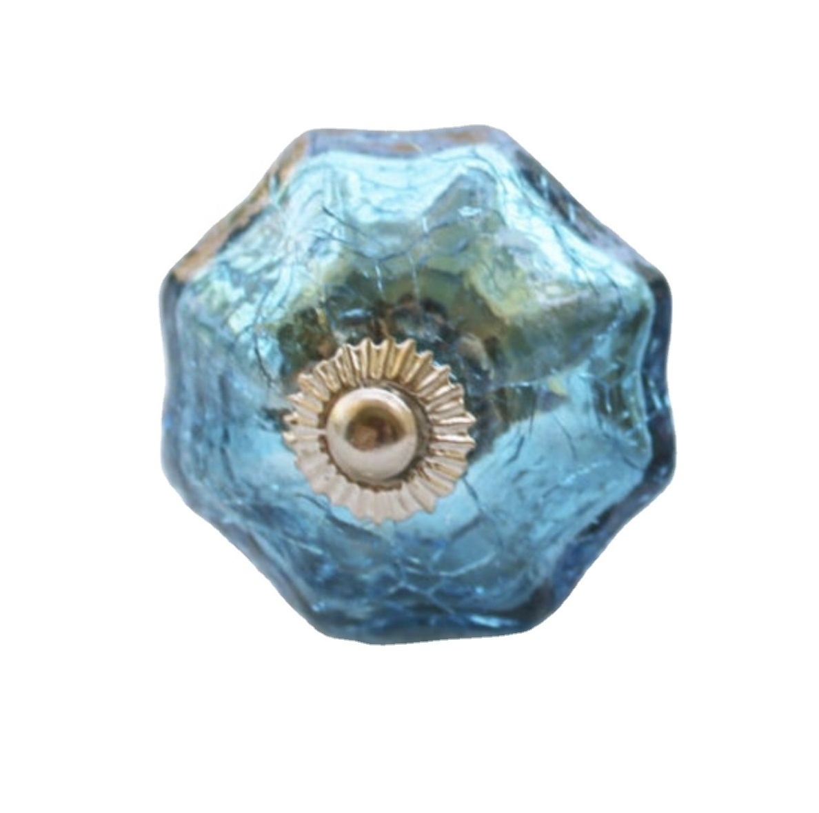 Mercury Silver Crackle Turquoise Glass Furniture cabinet drawer door Knobs Handle & Pull [CRK 136]