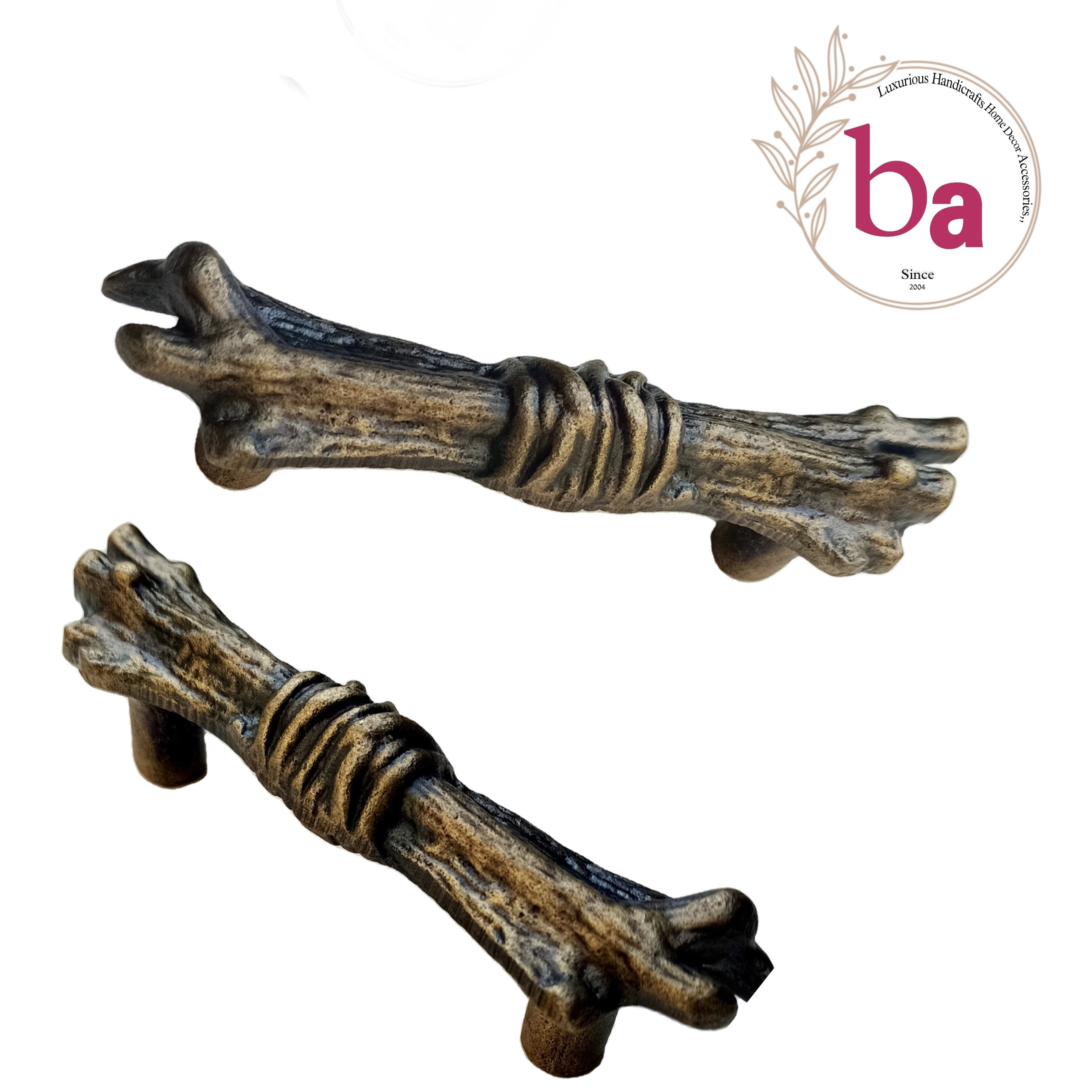 Rusty Tree Twig  Door Handle Cast Iron Brass Antique Door Cabinet Drawer Handle Pulls