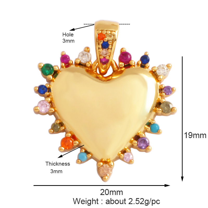 Classics Love Heart Star Zircon Focal Charm Pendant,Creative Shell Pearl 18K Gold Plated Jewelry Accessories Supplies M41