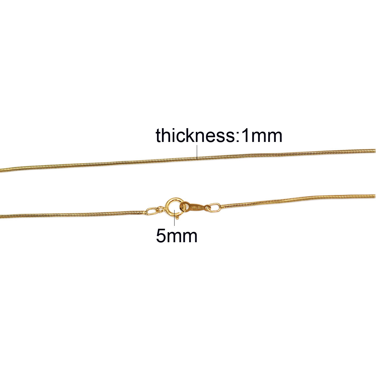 14K Gold Filled Chain Necklace Snake Chain 16 Inch , 18 Inch