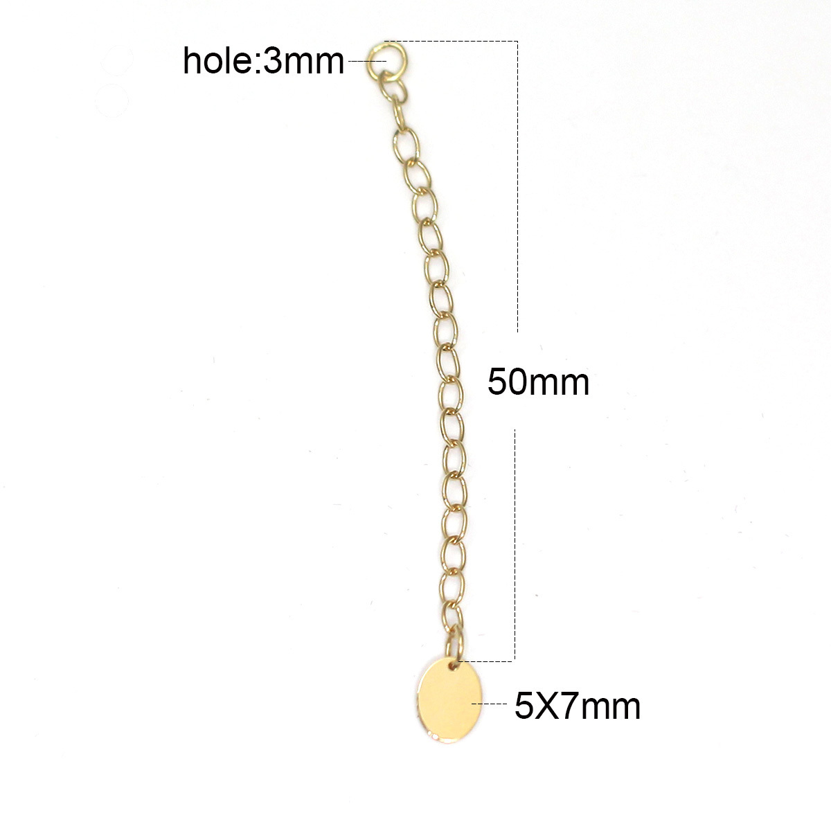 Beadsnice gold filled extender chain connector 50mm DIY jewelry making findings bracelet necklace ID 39991