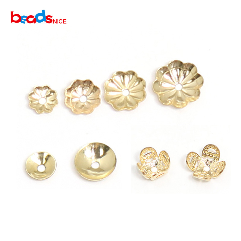 Beadsnice Gold Filled Flower Bead for Bracelet Necklace Jewelry Making Jewellery Wholesale Supply ID39855