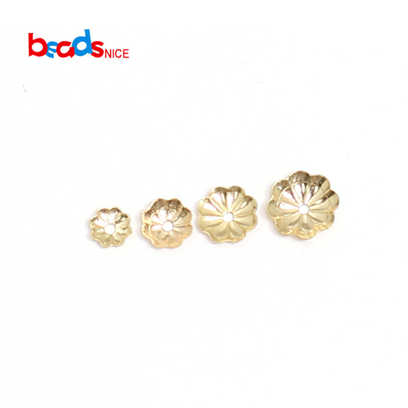 Beadsnice Gold Filled Flower Bead for Bracelet Necklace Jewelry Making Jewellery Wholesale Supply ID39855