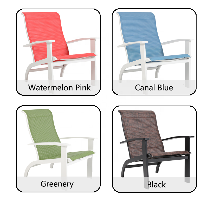 US warehouse in stock 2024 new American modern style all Aluminum Frame Adirondack Chair outdoor garden chair patio dining chair