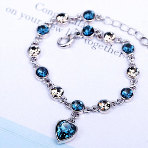 pulseras para mujer Wholesale 2024 Trendy Accessories Fashion jewelry Heart Charm Crystal Bracelets For Women