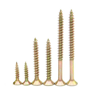 China Wholesale Self Tapping Chipboard Screw C1022 Yellow Zinc Plated Chipboard Screw for drywall screw