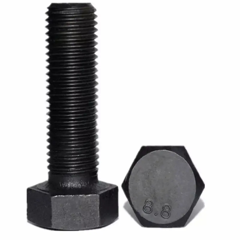 Warehouse sales high strength grade 8.8 black finish DIN933 M6*20   hex head bolt