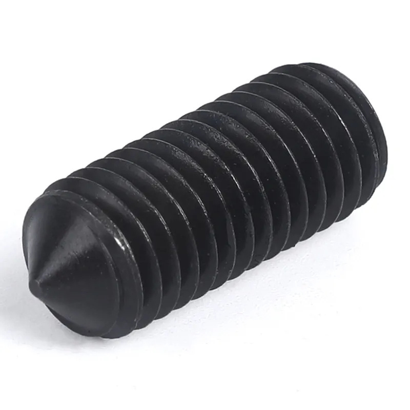 Best price High grade  carbon steel black finish DIN914 customized high quality hexagon socket set screws with cone point