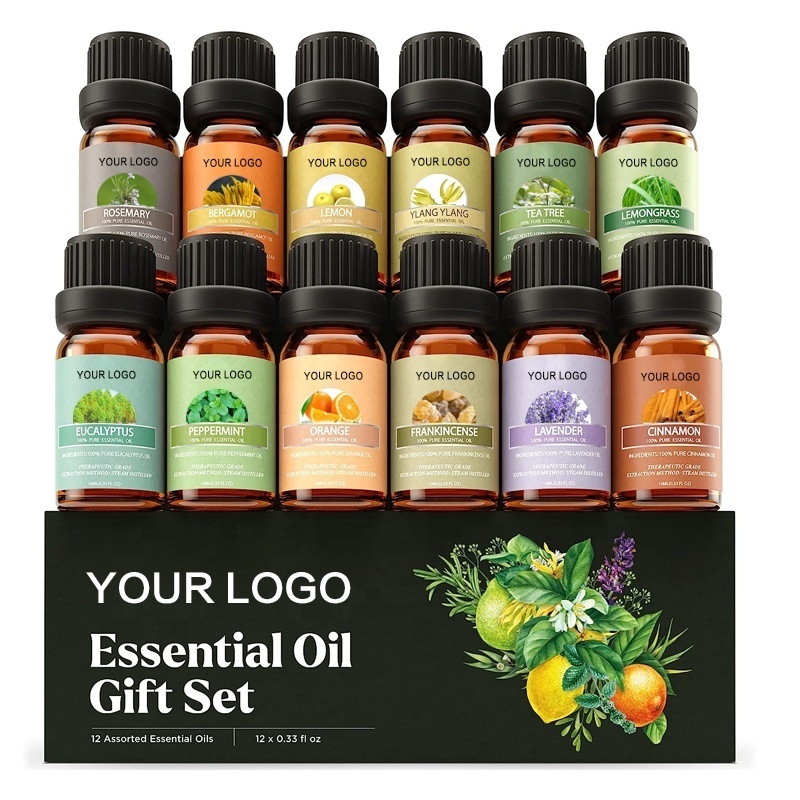 Aromatherapy Essential oil Gift Set 6 Pack Aroma Diffuser Oils 12 Various Fragrance High Quality Eucalyptus  Clove Cedar oil