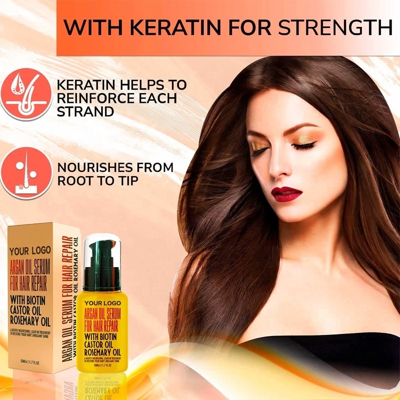 Factory Sale Argan Castor Oil Hair Serum Anti Frizz Heat Protectant Treatment Spray For Women And Men