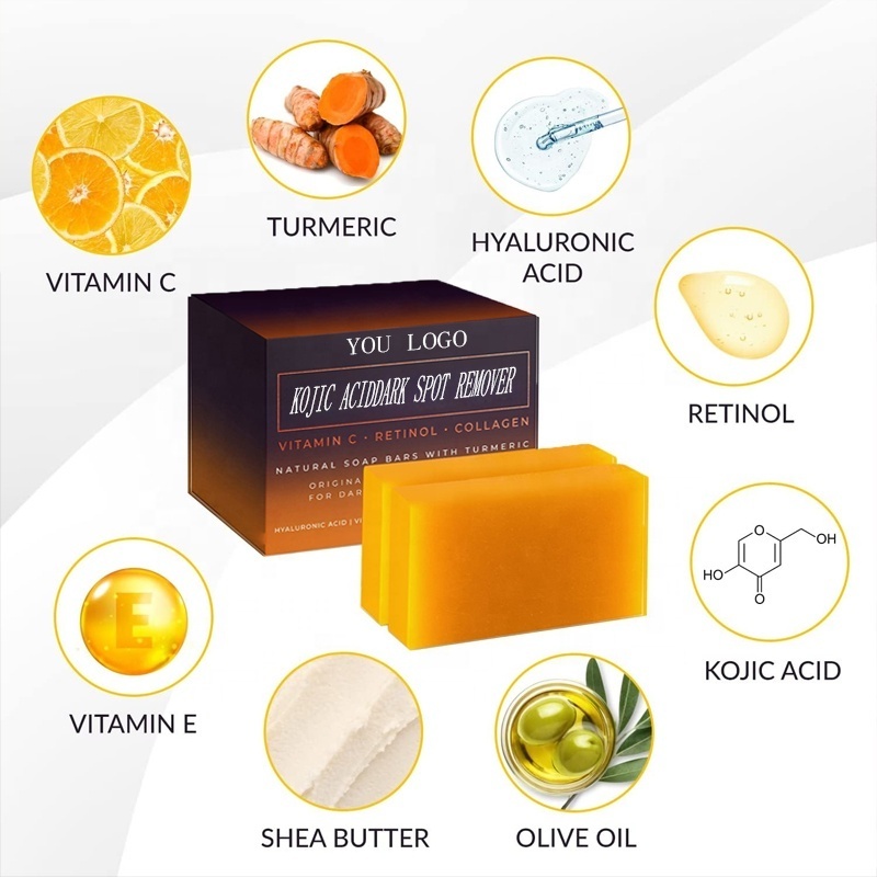 Wholesale Factory Price Kojic Acid Soap With Glutathione Cleaning  Vitamin C Brighten Bleaching Handmade Bath Soap