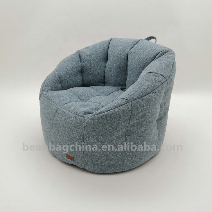 Wholesale Linen Fabric Moroccan Pumpkin Single Bean Bag Living Room Sofa