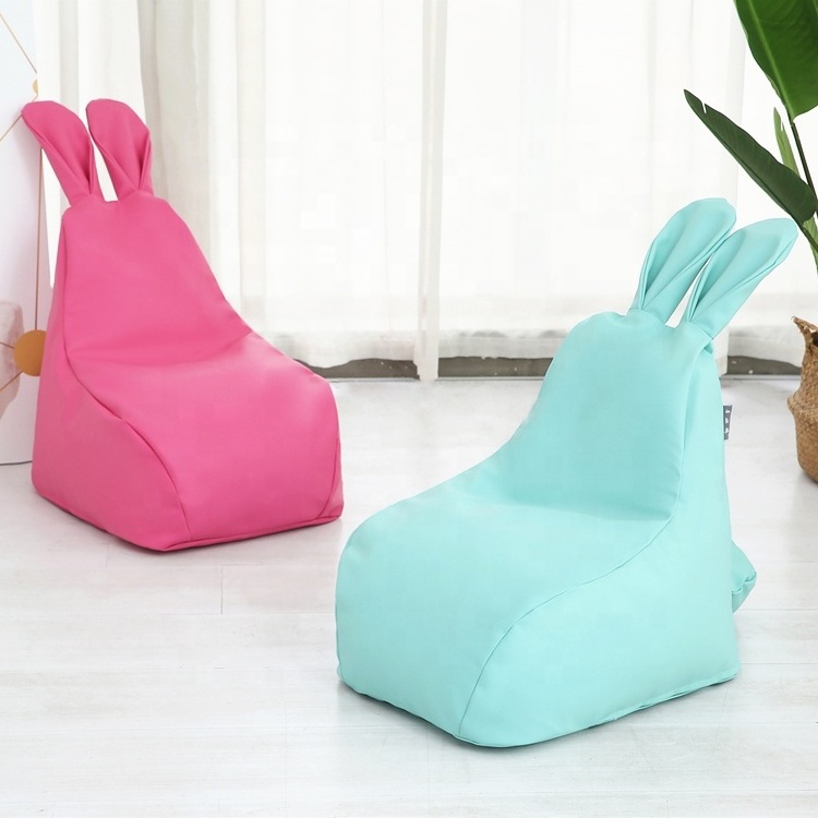 Kids' rabbit bean bag cover with inner leather sofa bean bag