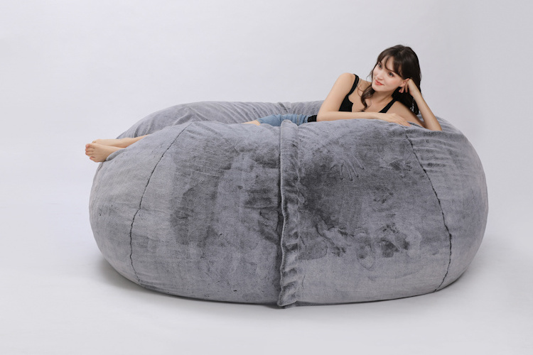 Extra Large Bean Bag Love Sack Sofa Bed 7ft Foam Filled living room chair Faux Fur Giant sofa cum bed Bean Bag Chair