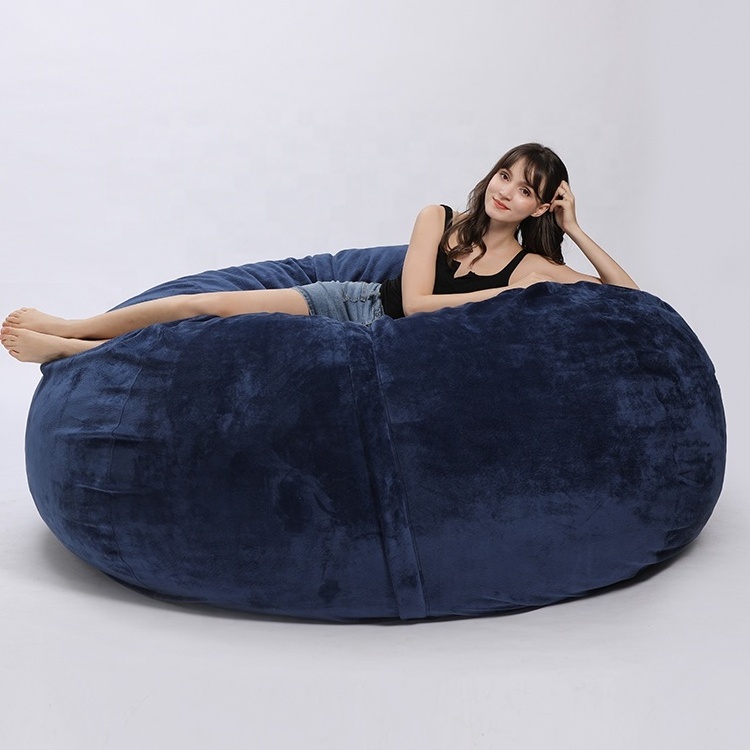 Sleep skin bean bag bed  7 6 5 ft fur fabric bean bag sofa living room chair for adult and kid