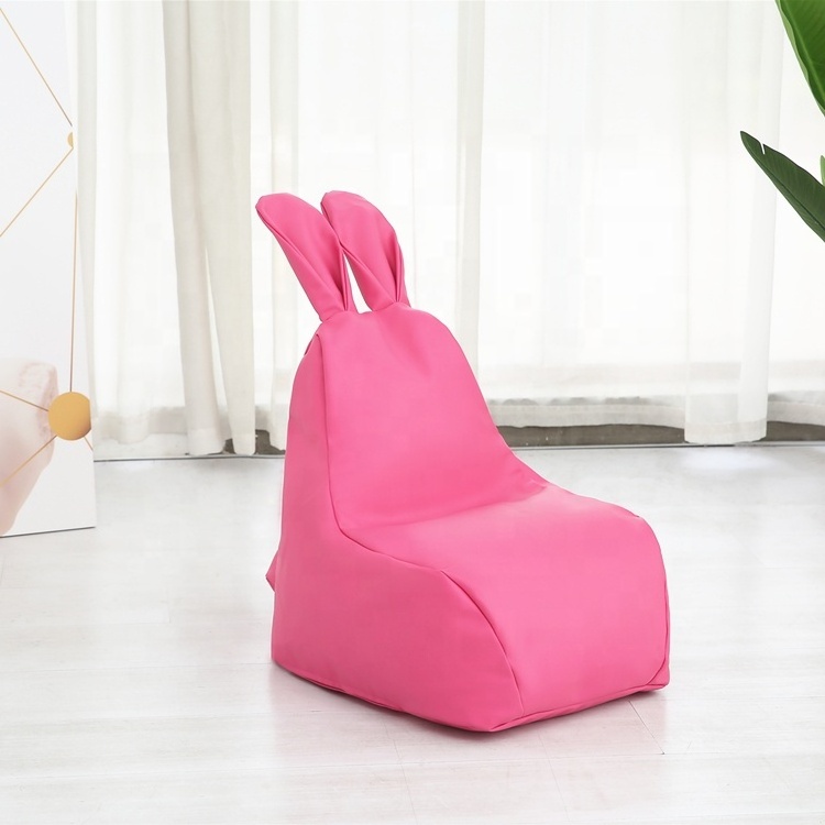 Kids' rabbit bean bag cover with inner leather sofa bean bag