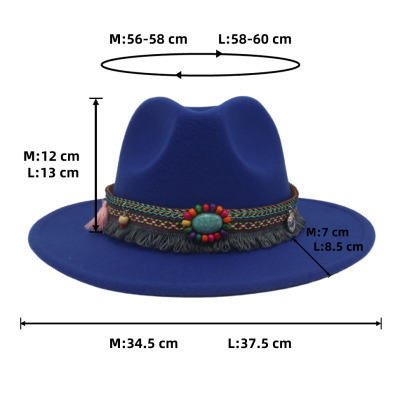 Wholesale Cowboy Hat Jewelry accessory collection Woolen Hat Fedora Hats for women