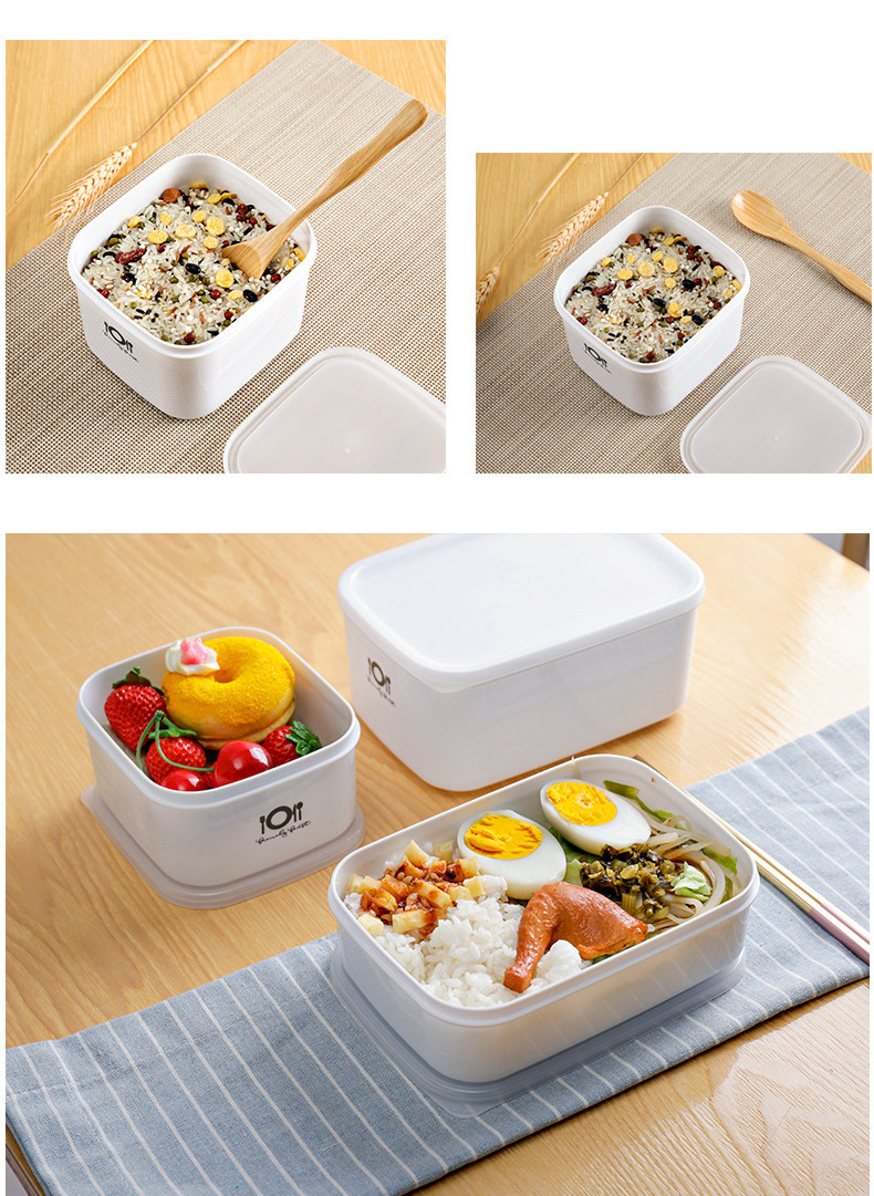 Refrigerator Crisper Set Food Frozen Sealed Storage Box Plastic Stackable Bento Box adult Lunch Box