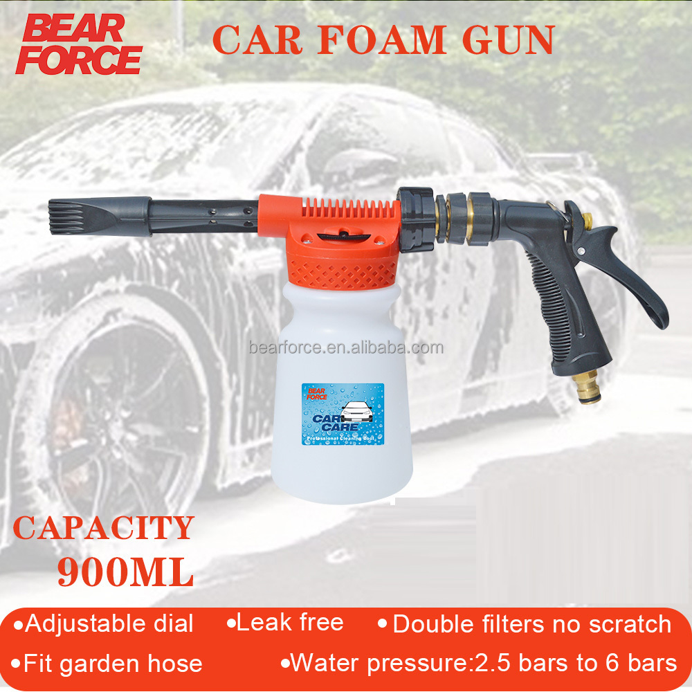 Garden Hose Low Pressure Foam Gun Car Wash Adjustable Soap Gun Snow Foam Lance Foam Cannon Water Sprayer with 1L 32 oz Bottle