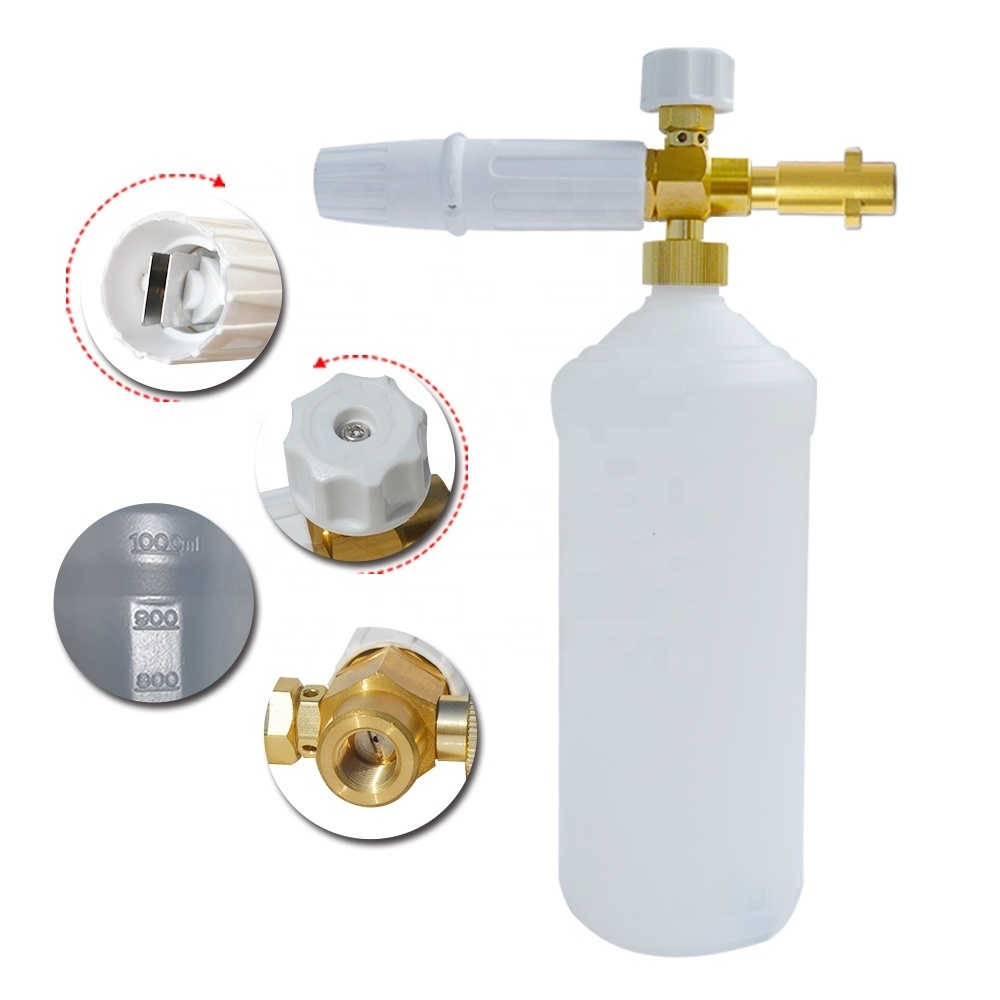 White Snow Foam Lance Power Washer Foam Cannon Foam Nozzle High Pressure Soap Foamer Gun Lance with Multi Adapter