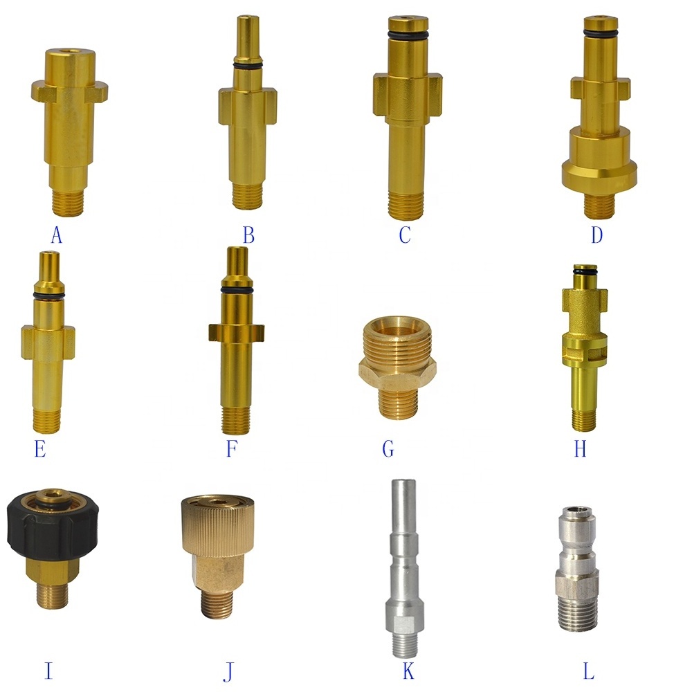 Pressure Washer Connector Snow Foam Lance Adapter Foam Cannon Foam Nozzle Aluminum Stainless Steel Adapter  1/4