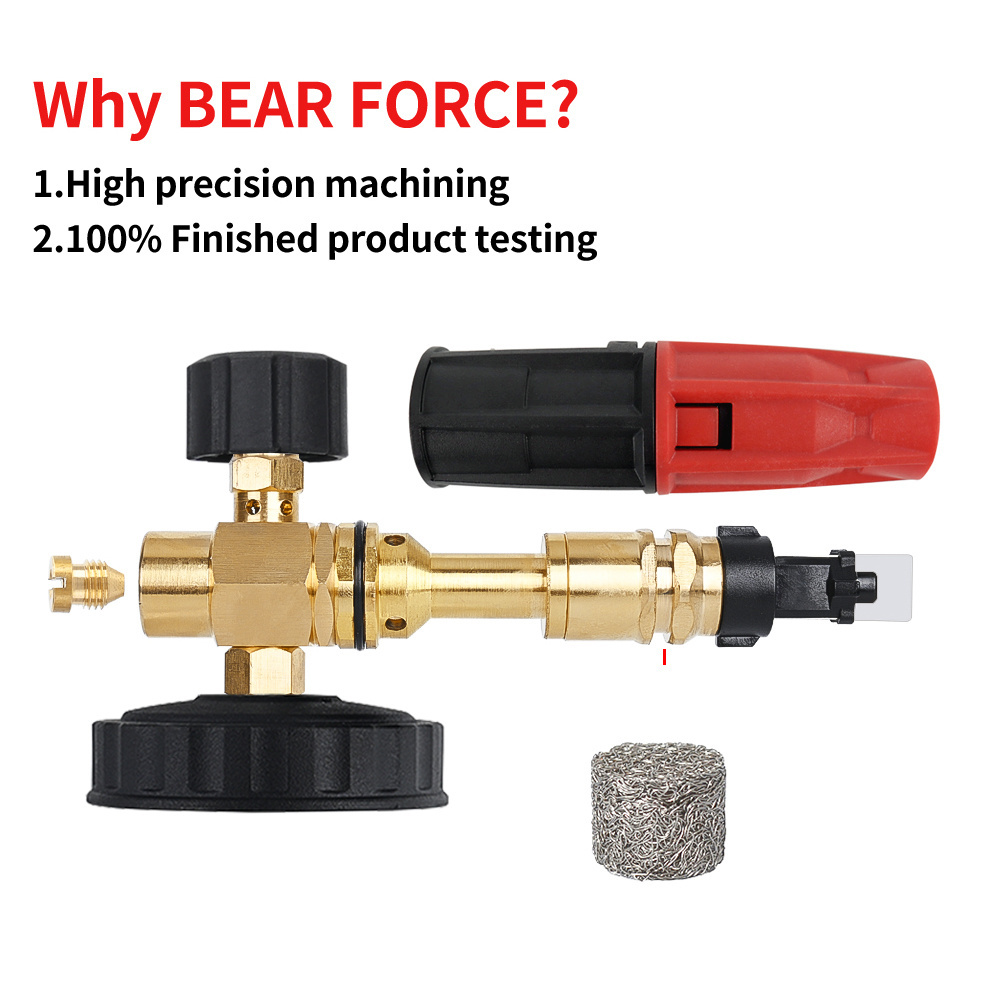 Brass Snow Foam Lance Power Washer Foam Cannon Foam Nozzle High Pressure Soap Foamer with Large Mouth Bottle