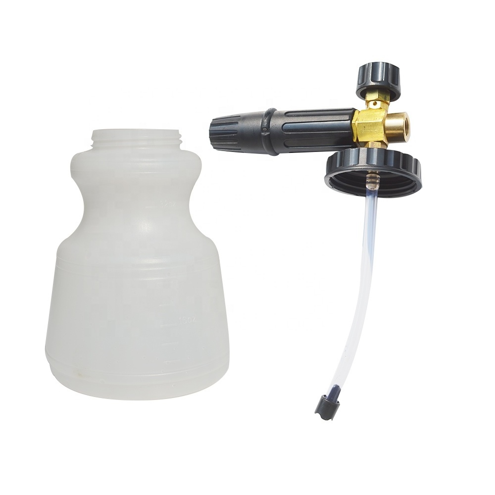 Pressure Washer Foam Cannon High Pressure Soap Foamer Car Washer Snow Foam Lance with Big Mouth Semi-Clear Bottle