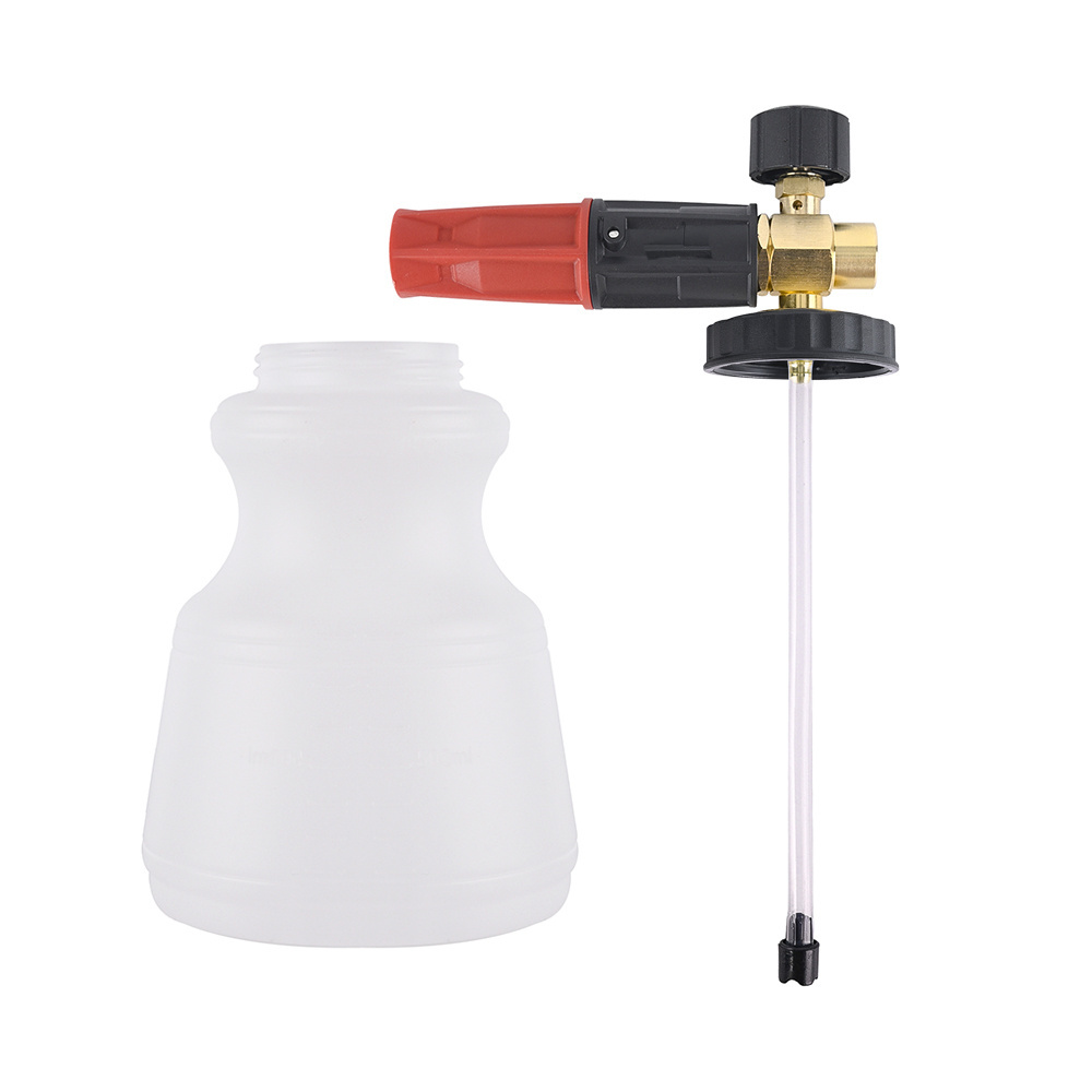 Brass Snow Foam Lance Power Washer Foam Cannon Foam Nozzle High Pressure Soap Foamer with Large Mouth Bottle