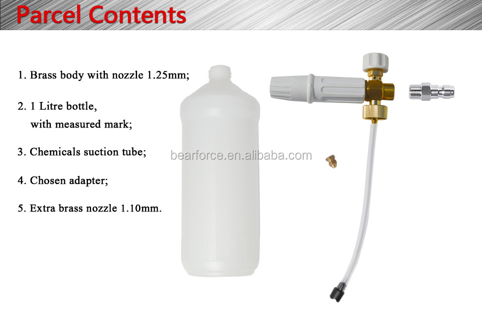 Pressure Washer Foam Cannon High Pressure Soap Foamer Car Washer Foam Generator Snow Foam Lance with 1/4 Quick Plug