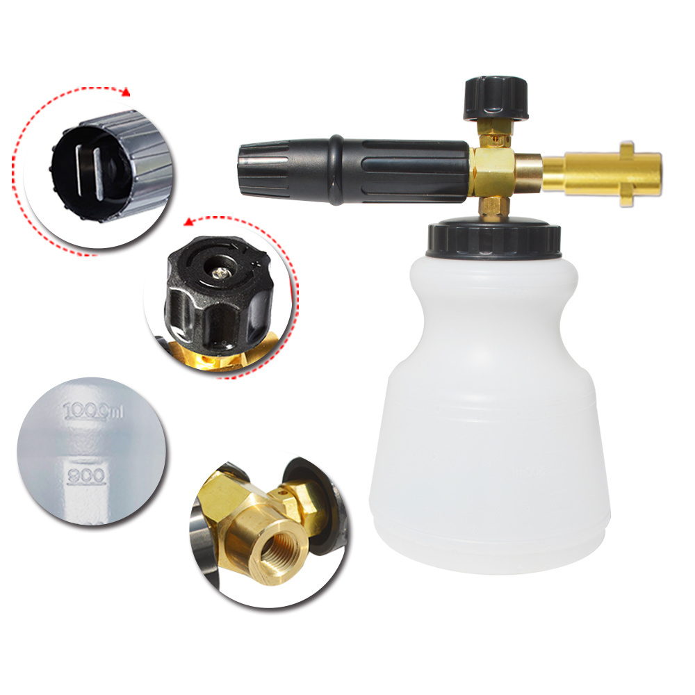 Pressure Washer Power Washer Foam Cannon Snow Foam Lance Soap Foam Spray Gun with Multi-Function Adapter