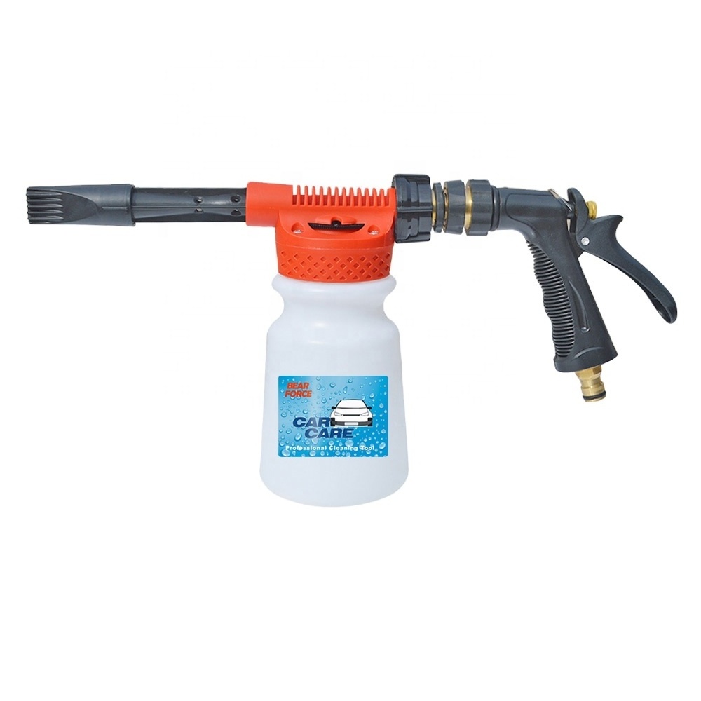 Garden Hose Low Pressure Foam Gun Car Wash Adjustable Soap Gun Snow Foam Lance Foam Cannon Water Sprayer with 1L 32 oz Bottle