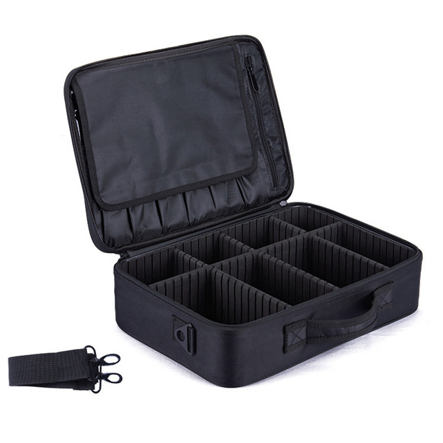 Fashionable Chinese supplier office box makeup travel outdoor black large capacity cosmetic train case