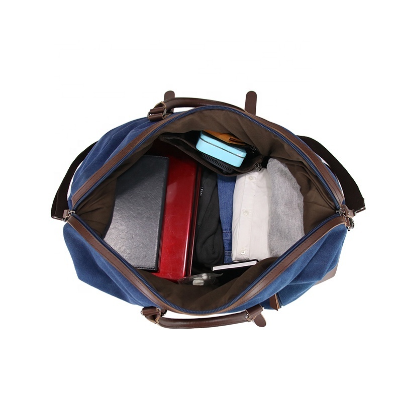 Large Canvas weekender duffle bag with Shoe Compartment Gym Travel fitness sport bag gym men