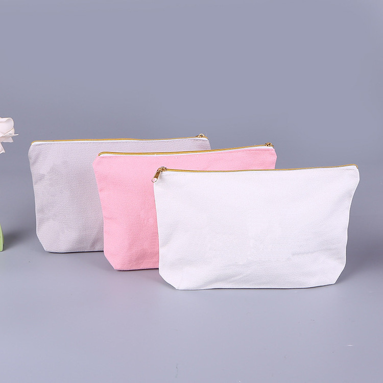 Custom Beauty cotton canvas Cosmetic bag ECO friend Gift Bridesmaid customize makeup brush Pouch Bag