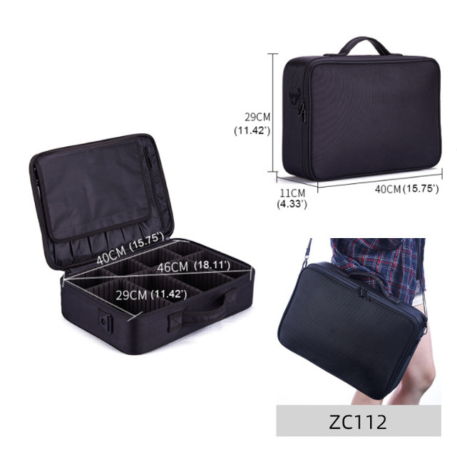 Fashionable Chinese supplier office box makeup travel outdoor black large capacity cosmetic train case