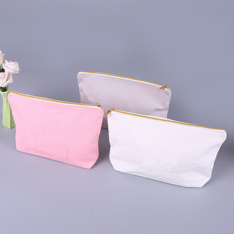 Custom Beauty cotton canvas Cosmetic bag ECO friend Gift Bridesmaid customize makeup brush Pouch Bag