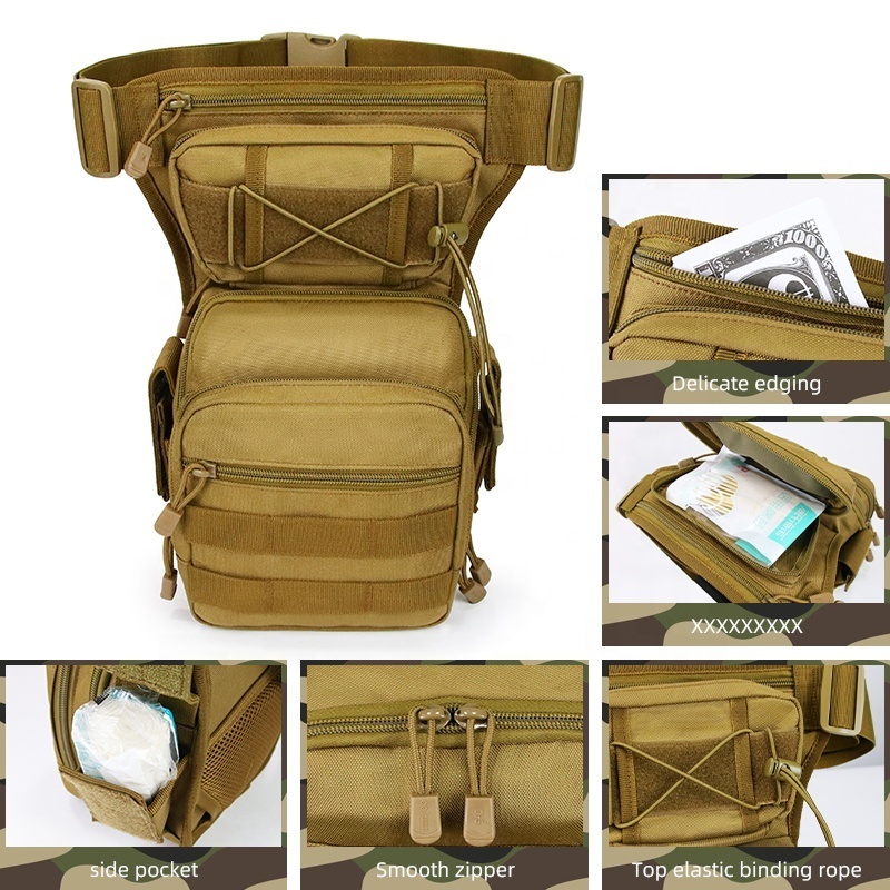 Outdoor Waterproof Thigh Drop leg waist bag Camouflage Waist Belt Hip Motorcycle Tactical Thigh Leg Bag