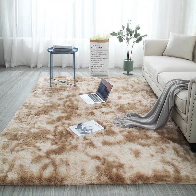 Wholesale Factory Supply Luxury Modern Tie Dye Faux Fur Fluffy Shaggy Carpets and Area Rugs Living Room Bedroom Tapete