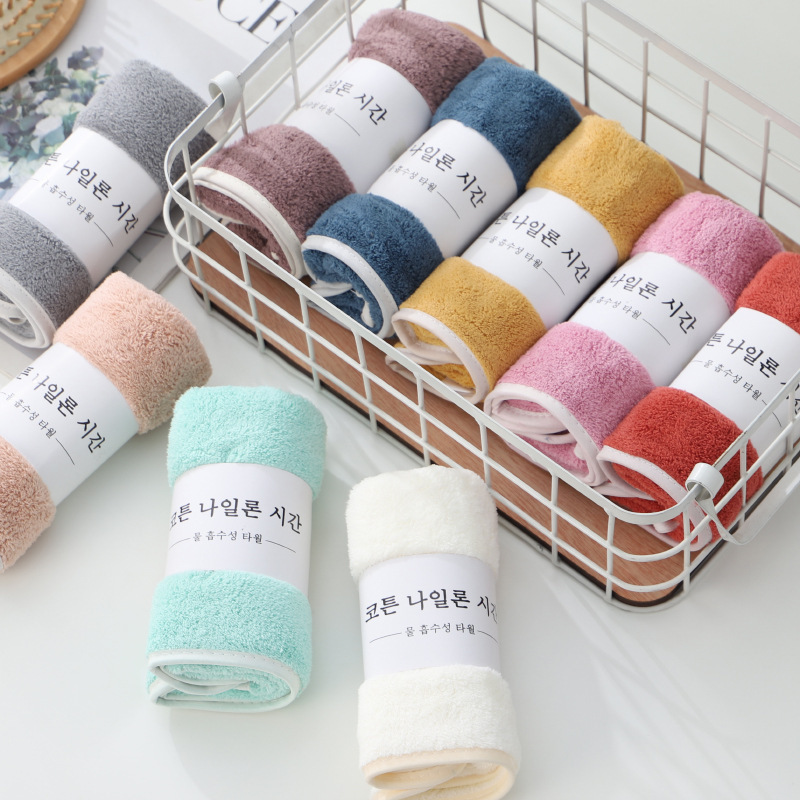 Factory High Quality Coral Fleece Microfibre Hand And Face Towel Custom Logo Friend Gift Mini Hand Towels For Bathroom