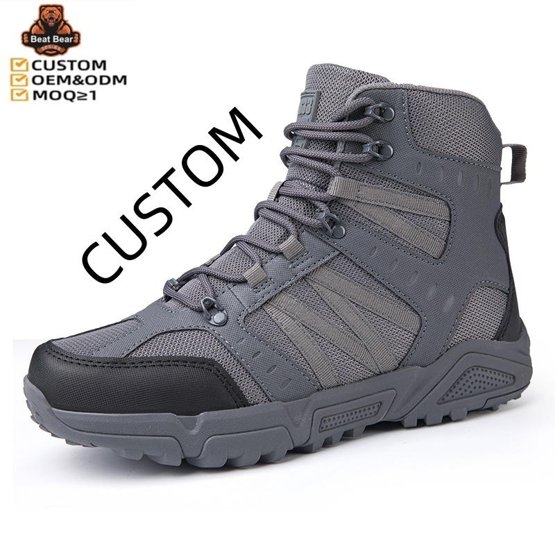 Custom Outdoor Shoes Hiking Boots Men High Cut Microfiber Leather Winter Boots Mens Tactical Trekking Boots Custom shoes for men