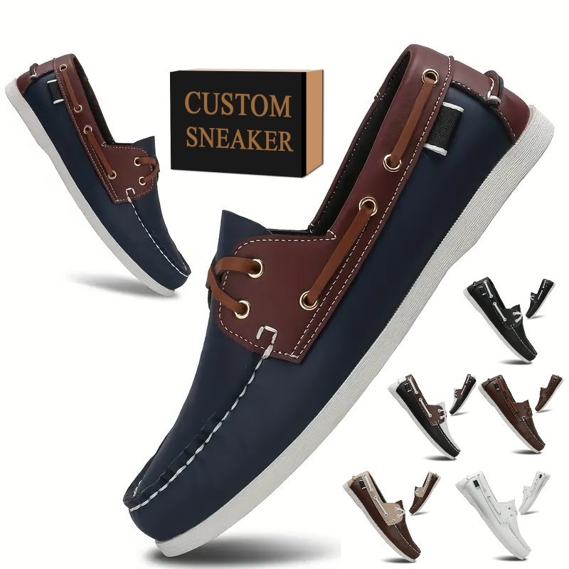 Customize Slip on Men Casual Boats Shoes Comfortable Men Walking Moccasins Casual Business Boat Shoe