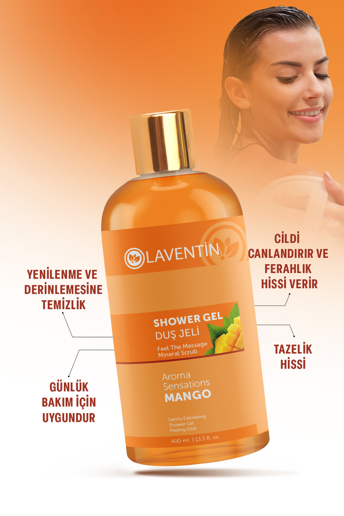 Aromatherapy Mango Shower Gel  Shower Gel Body Cleansing and Freshness Mango Fragrance Skin Moisturization