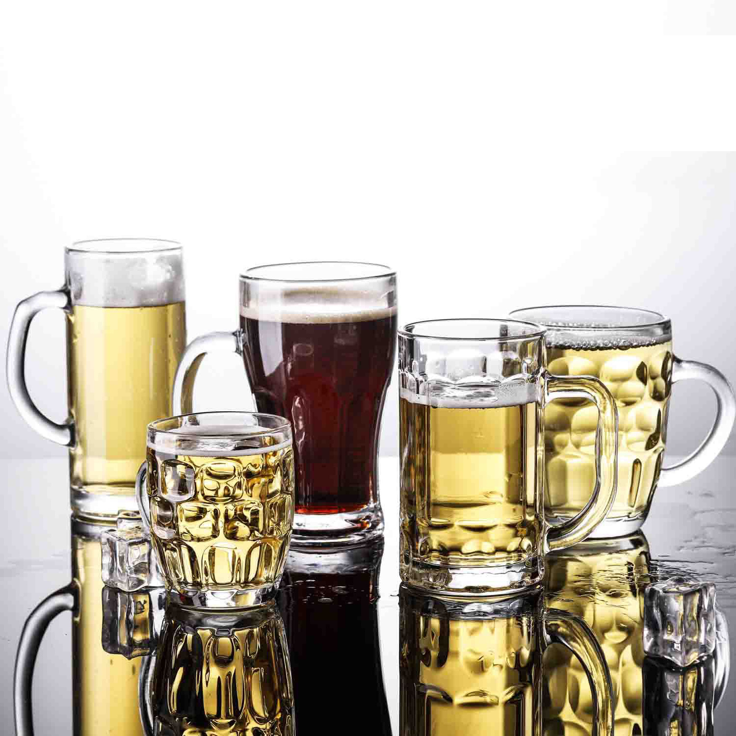 China Supplier wholesale custom logo high quality 300ML-1000ML Clear Cheap Transparent big glass beer mug with handle