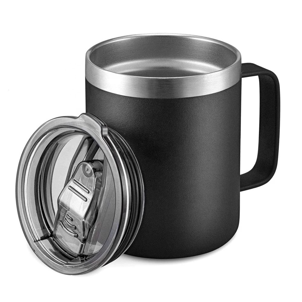 12 OZ Powder Coating Custom Double Wall Vacuum Insulated Stainless Steel mugs Travel Coffee Mug with Handle